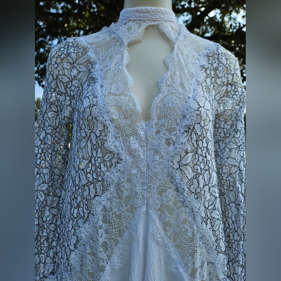 Free People White Lace Cutout Dress/Tunic - Picture 9 of 15